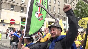 Protest związków zawodowych górników i energetyków w Warszawie