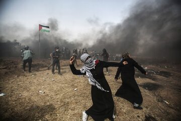 Protestujący na granicy Strefy Gazy z Izraelem