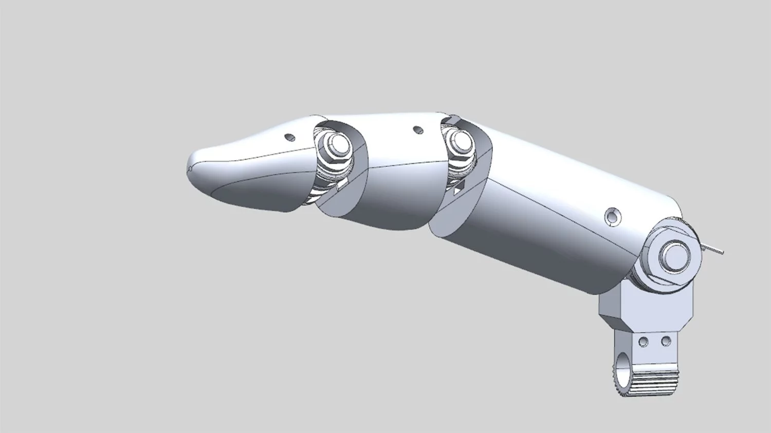 Model 3D kciuka zaprojektowany przez mgr inż. Ewelinę Drelich