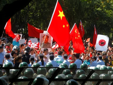 Protesty antyjapońskie w Chinach (fot. PAP/EPA)