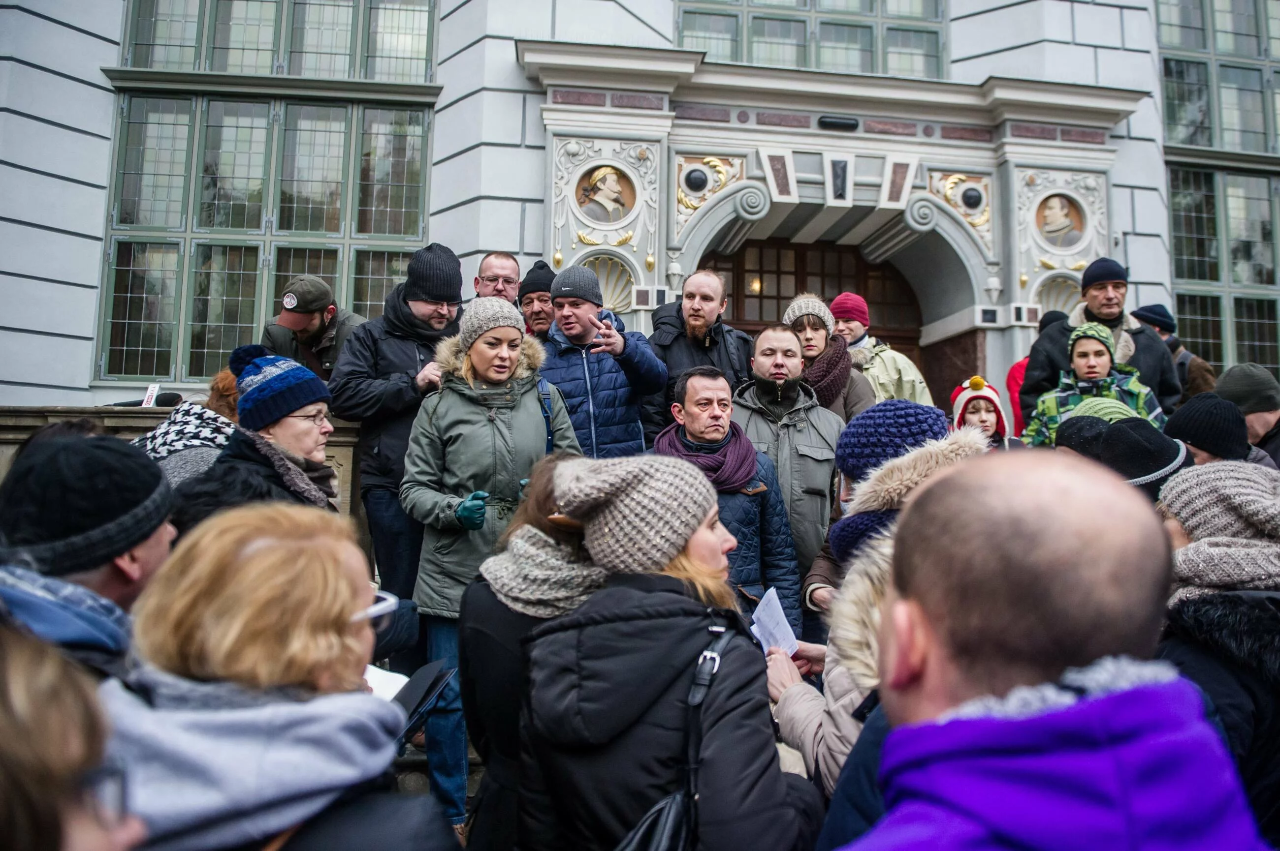 Protest frankowiczów na Długim Targu w Gdańsku