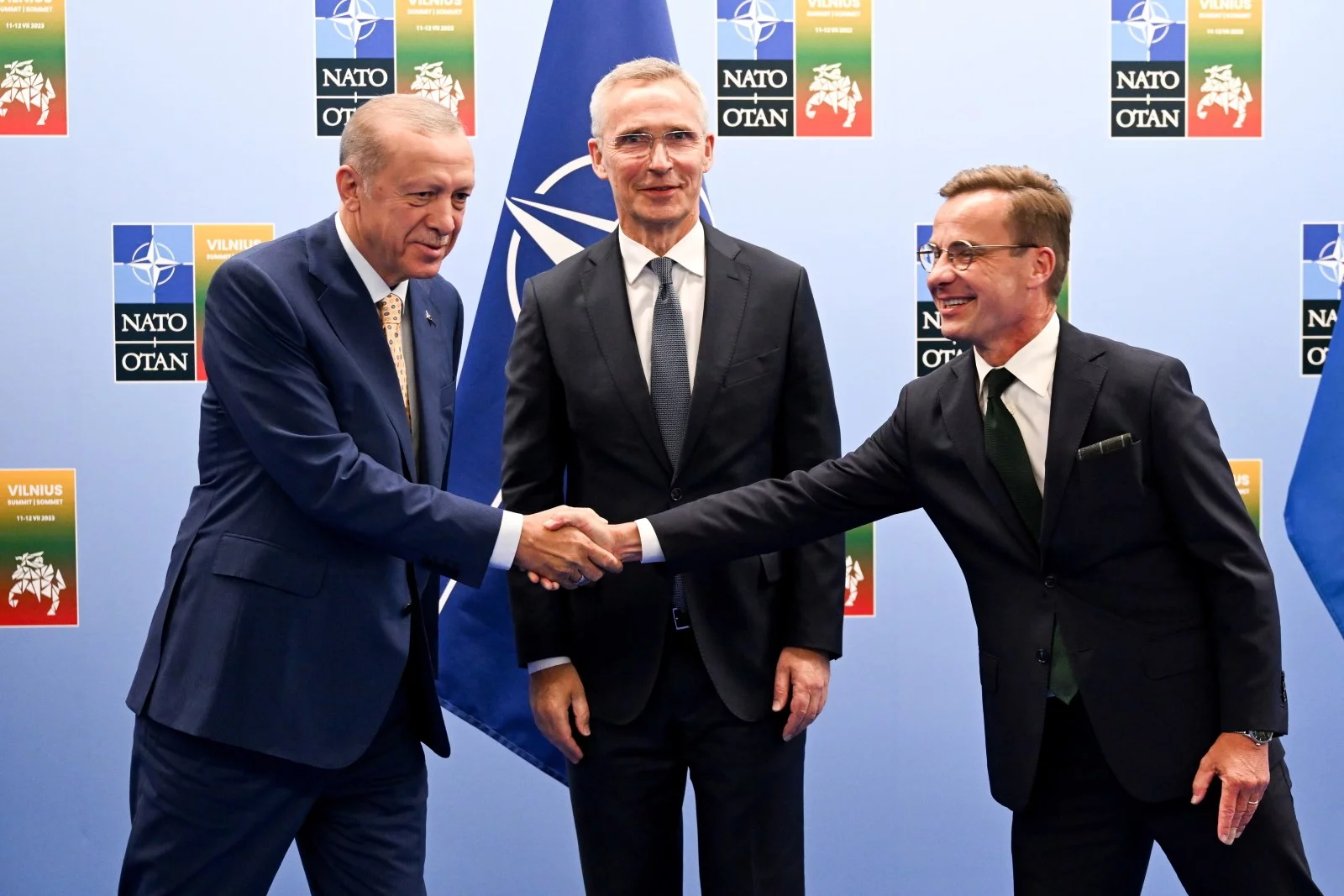 Prezydent Turcji, sekretarz generalny NATO i premier Szwecji