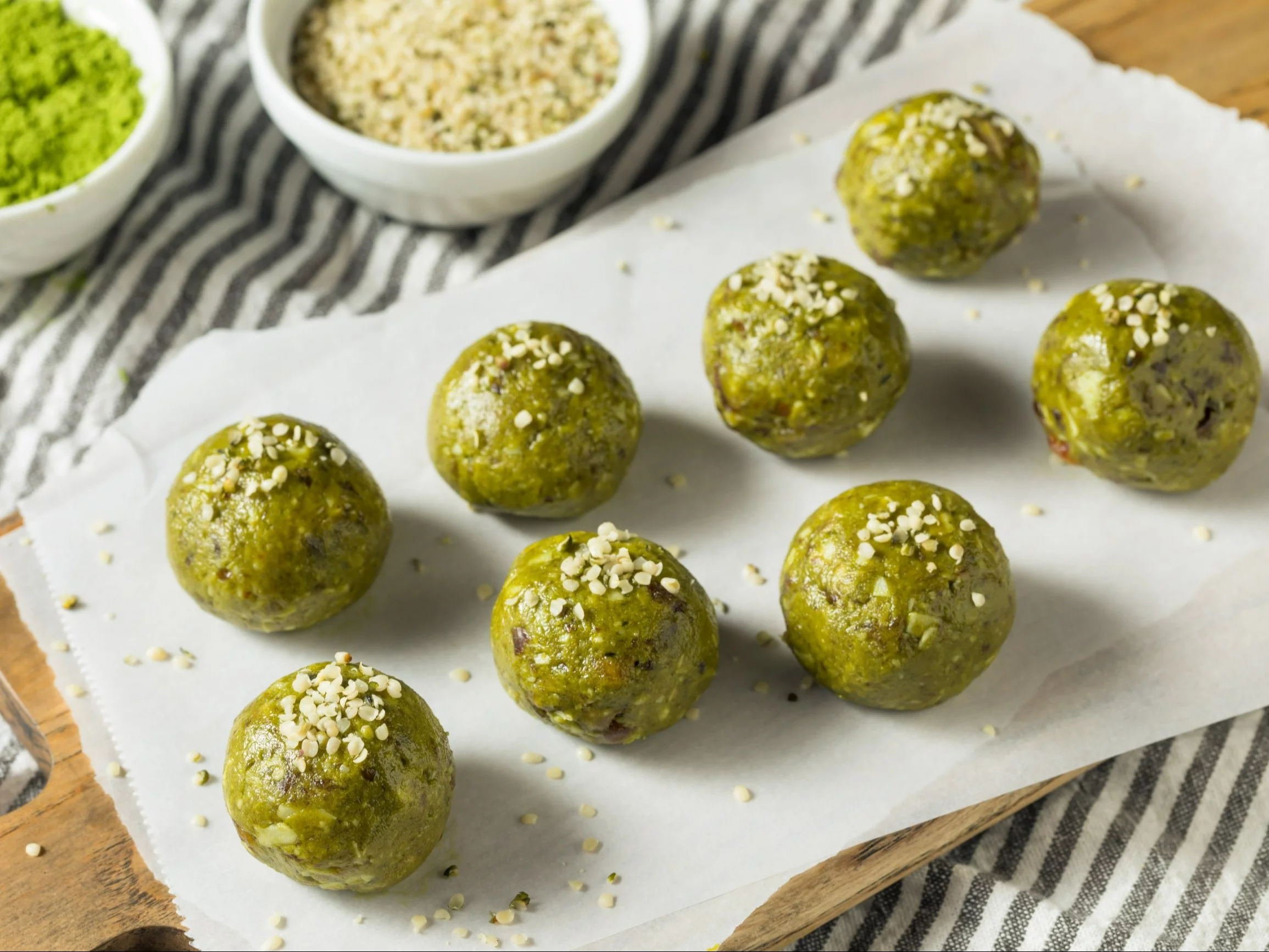 Zielone kulki mocy z matchą