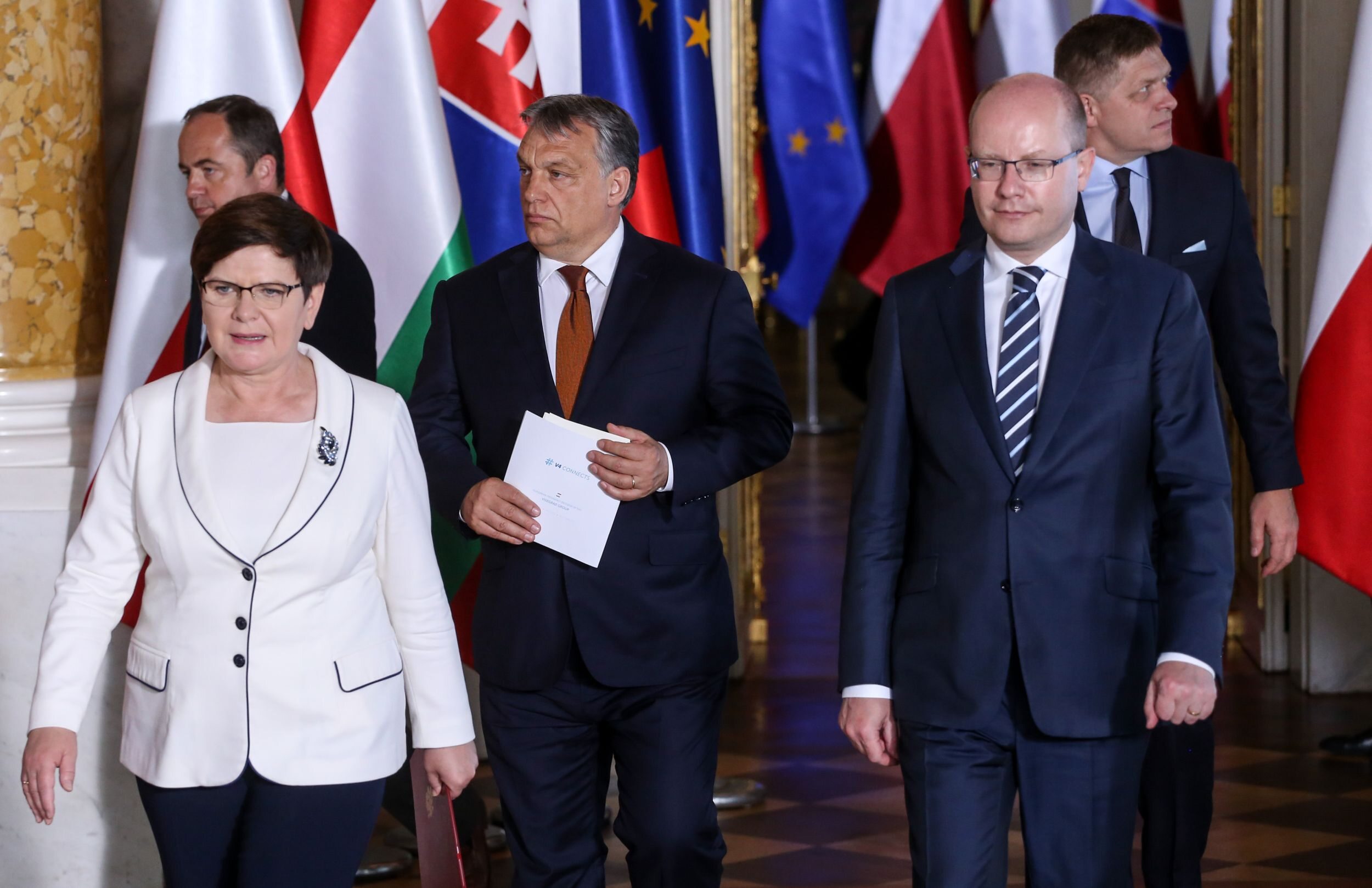Przywódcy państw Grupy Wyszehradzkiej w Warszawie, 19 czerwca 2017 r.