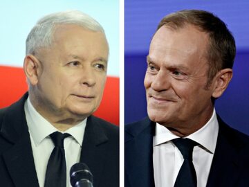 Przywódcy PiS i PO, Jarosław Kaczyński i Donald Tusk