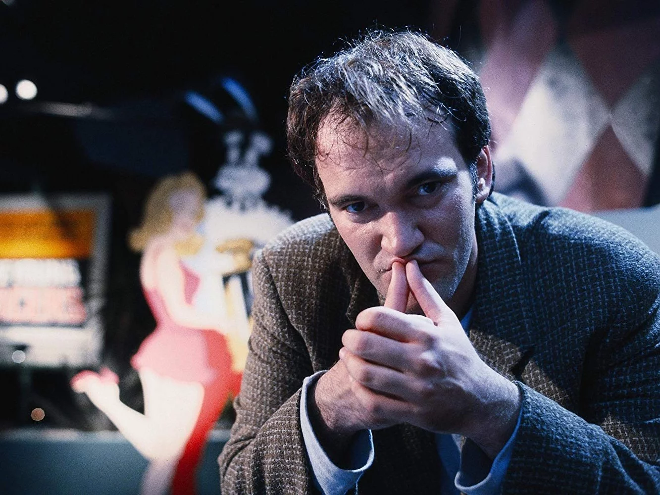 Quentin Tarantino na planie filmu „Pulp Fiction”