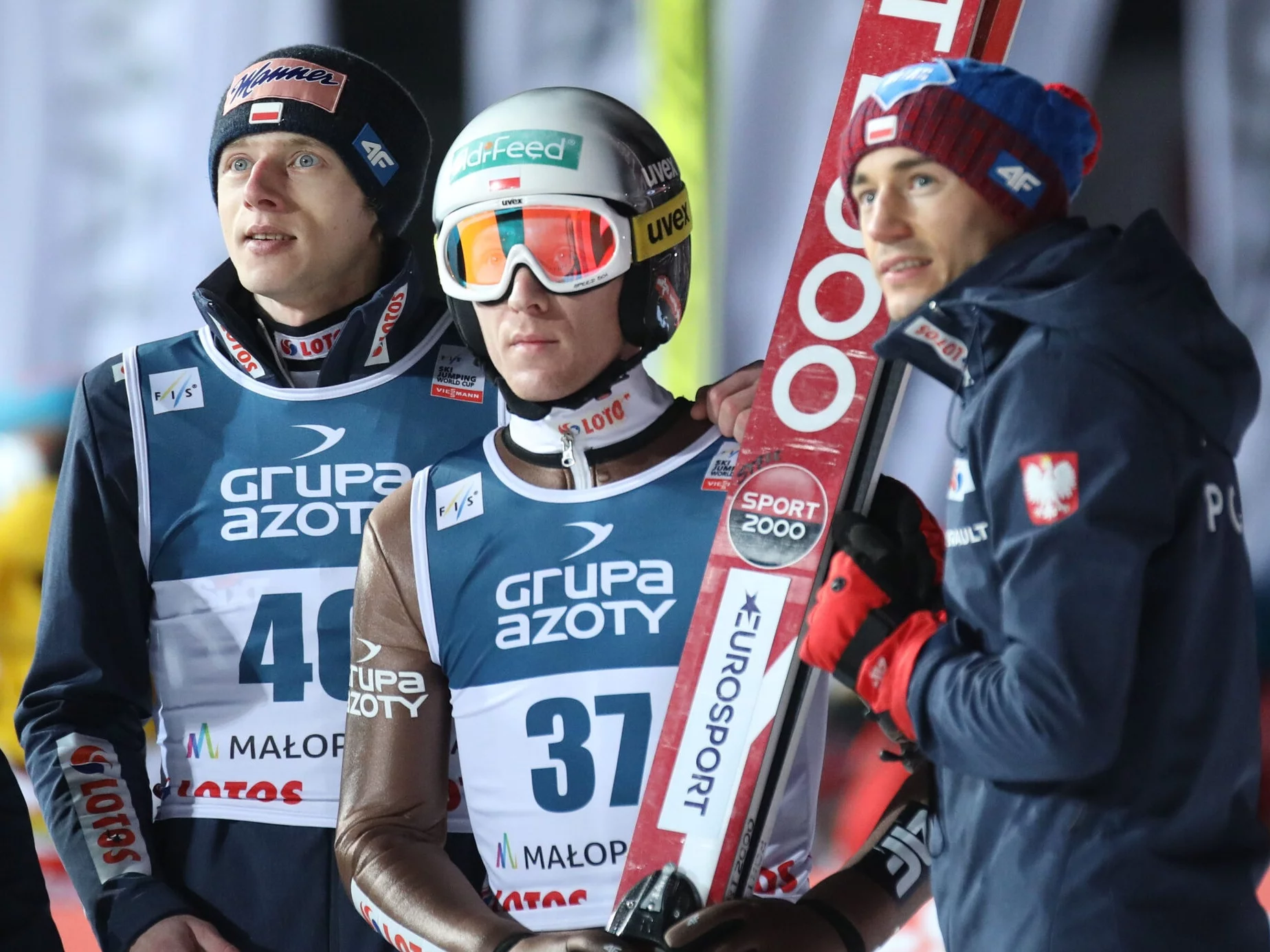 Od lewej: Dawid Kubacki, Maciej Kot i Kamil Stoch