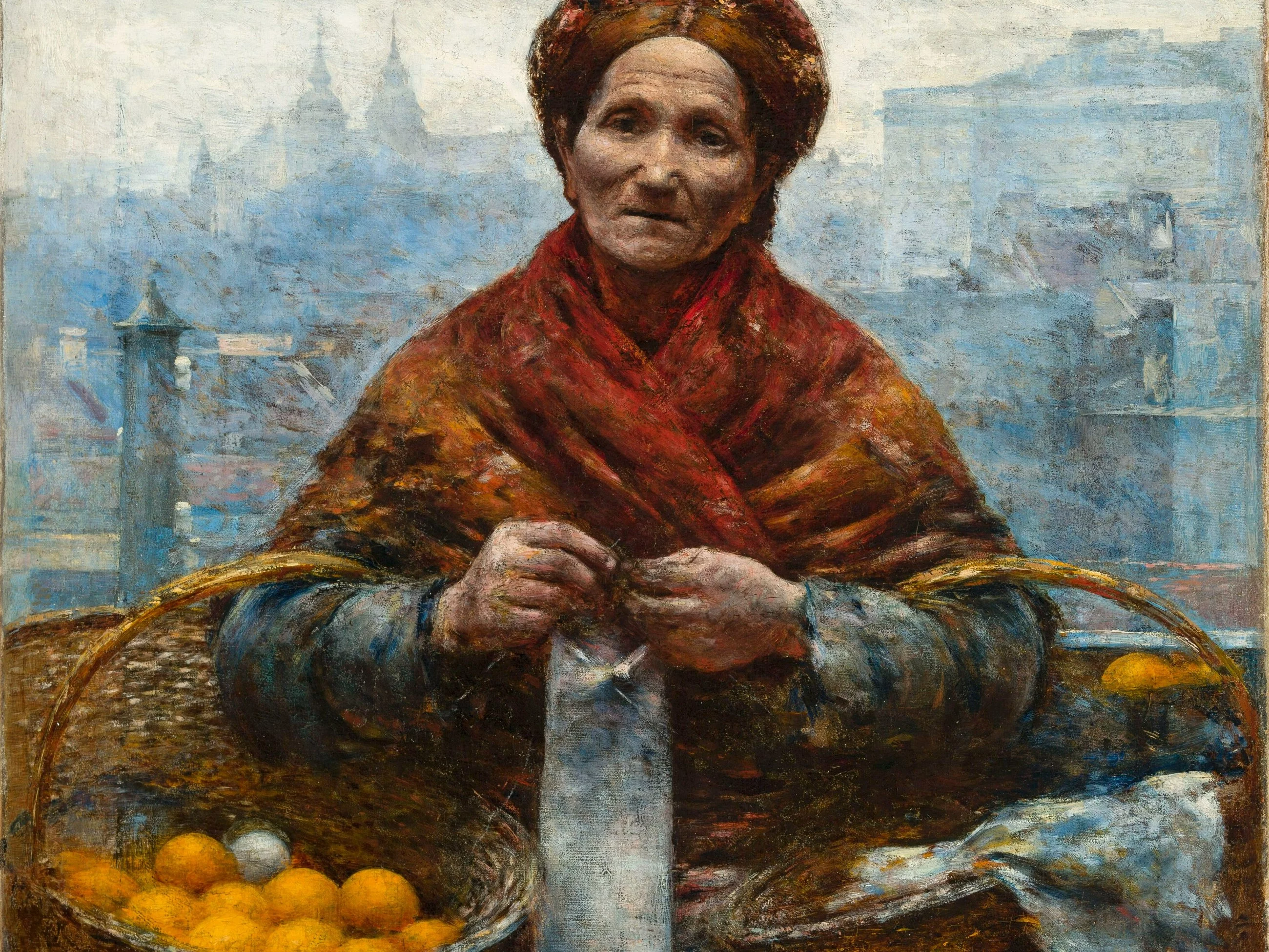 Aleksander Gierymski, Żydówka z pomarańczami, fragment obrazu