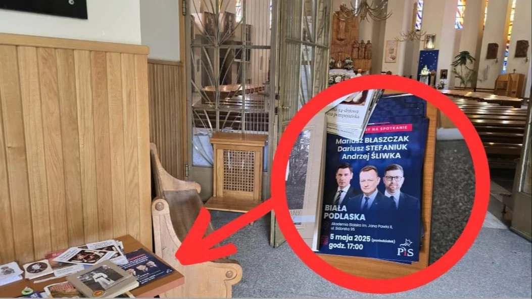 Ulotki PiS w kościele
