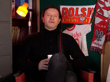 Radosław Majdan na planie serialu „Karniak”