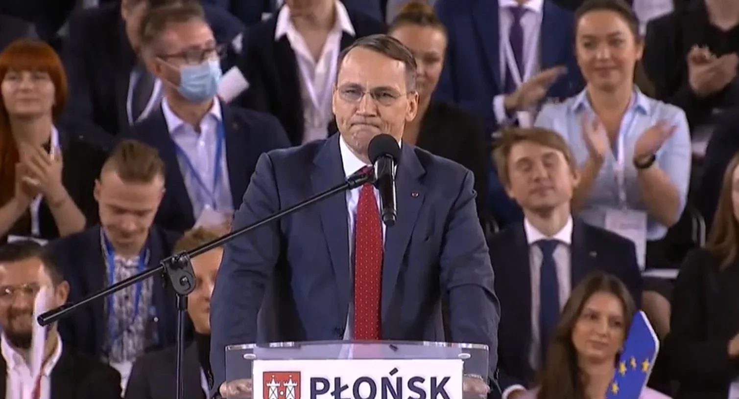 Radosław Sikorski podczas wystąpienia