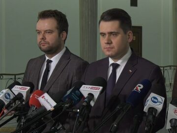 Rafał Bochenek i Daniel Milewski na konferencji prasowej