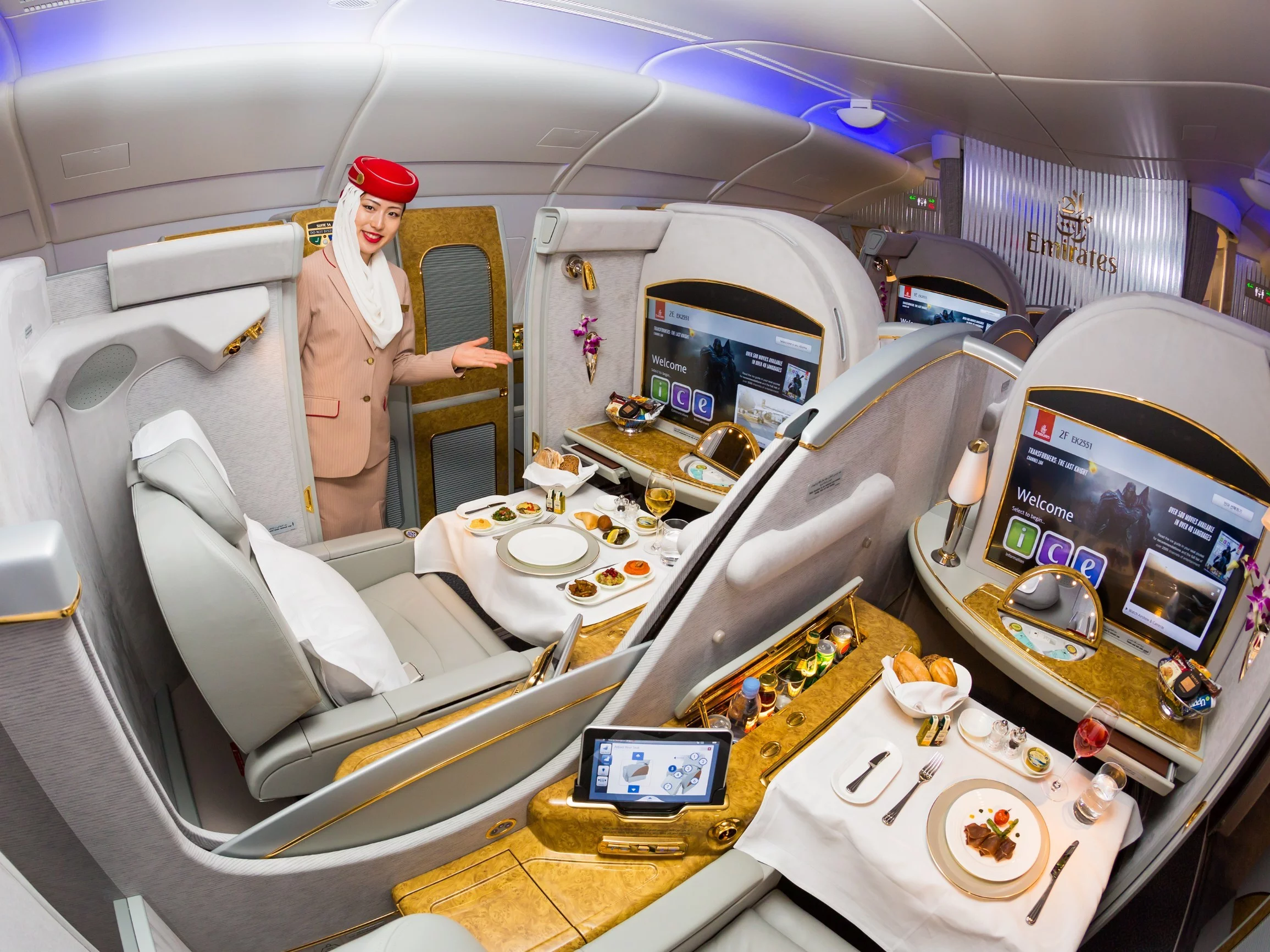 Pierwsza klasa w Airbusie A380, linie Emirates