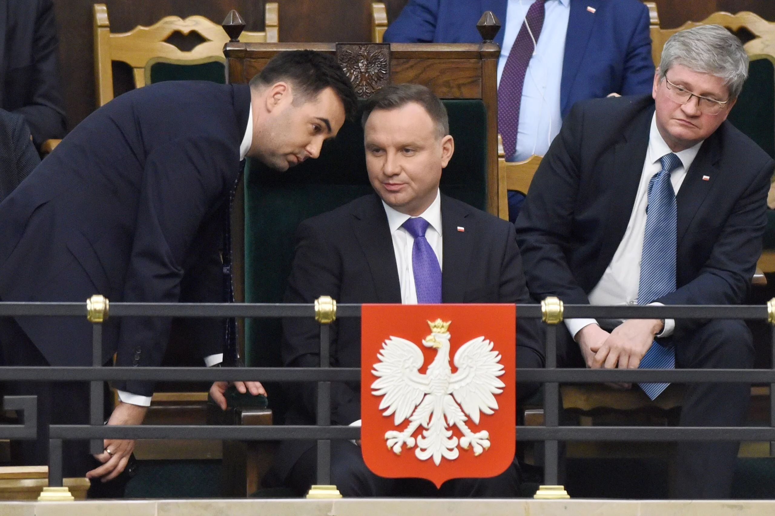 Od lewej: Bartłomiej Spychalski, Andrzej Duda, Paweł Soloch