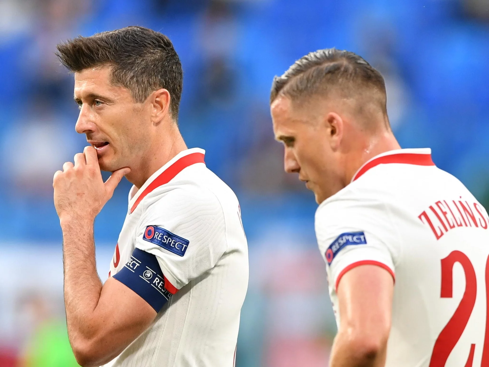 Robert Lewandowski i Piotr Zieliński