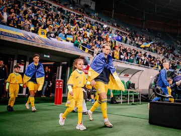 Reprezentacja Ukrainy na stadionie we Wrocławiu
