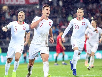 Reprezentanci Polski w meczu z Portugalią