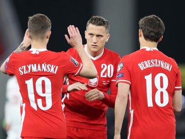 Reprezentanci Polski w meczu z Węgrami