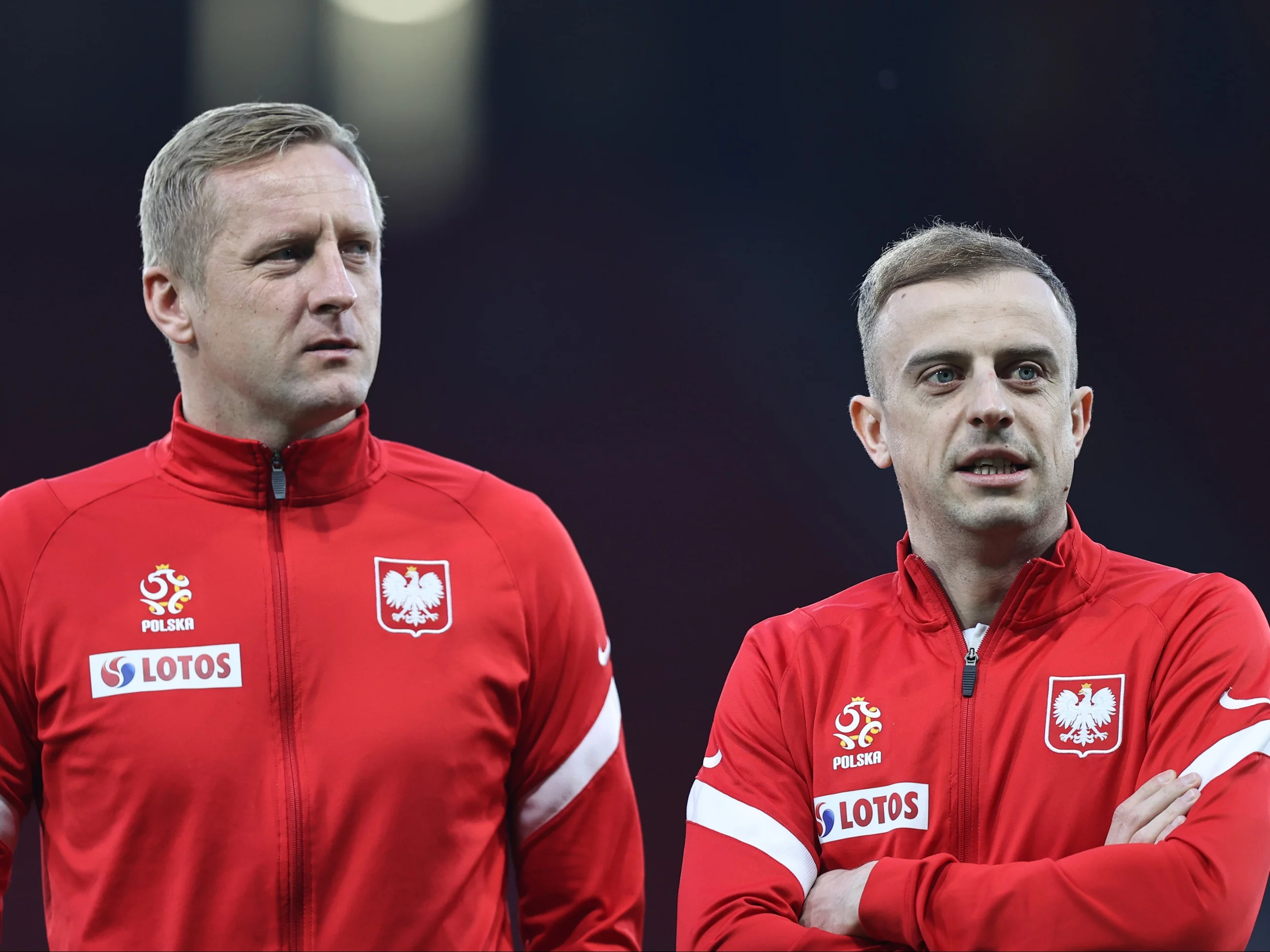 Kamil Glik i Kamil Grosicki w strojach reprezentacji Polski