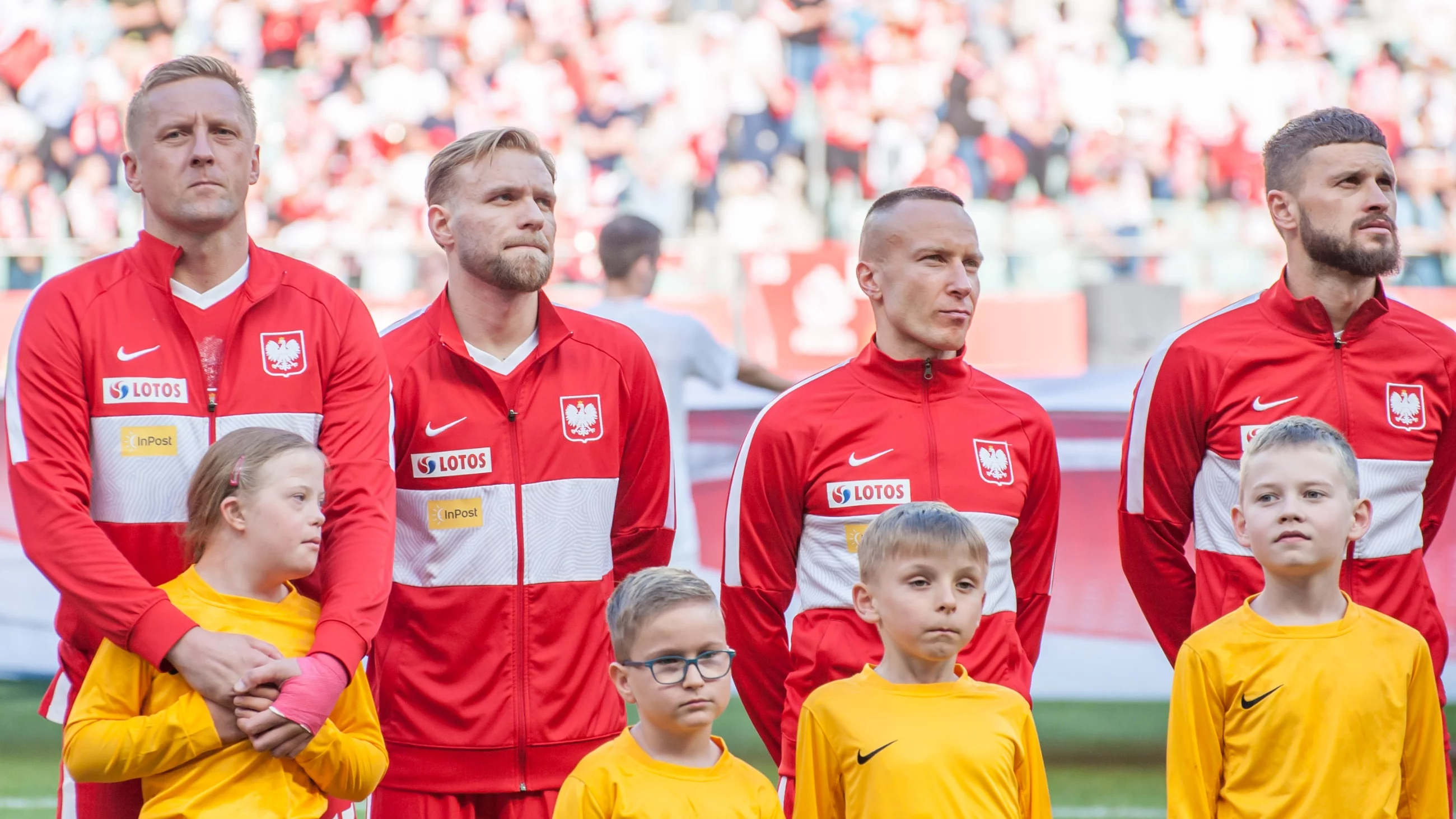 Od lewej: Kamil Glik, Tymoteusz Puchacz, Jacek Góralski, Mateusz Klich