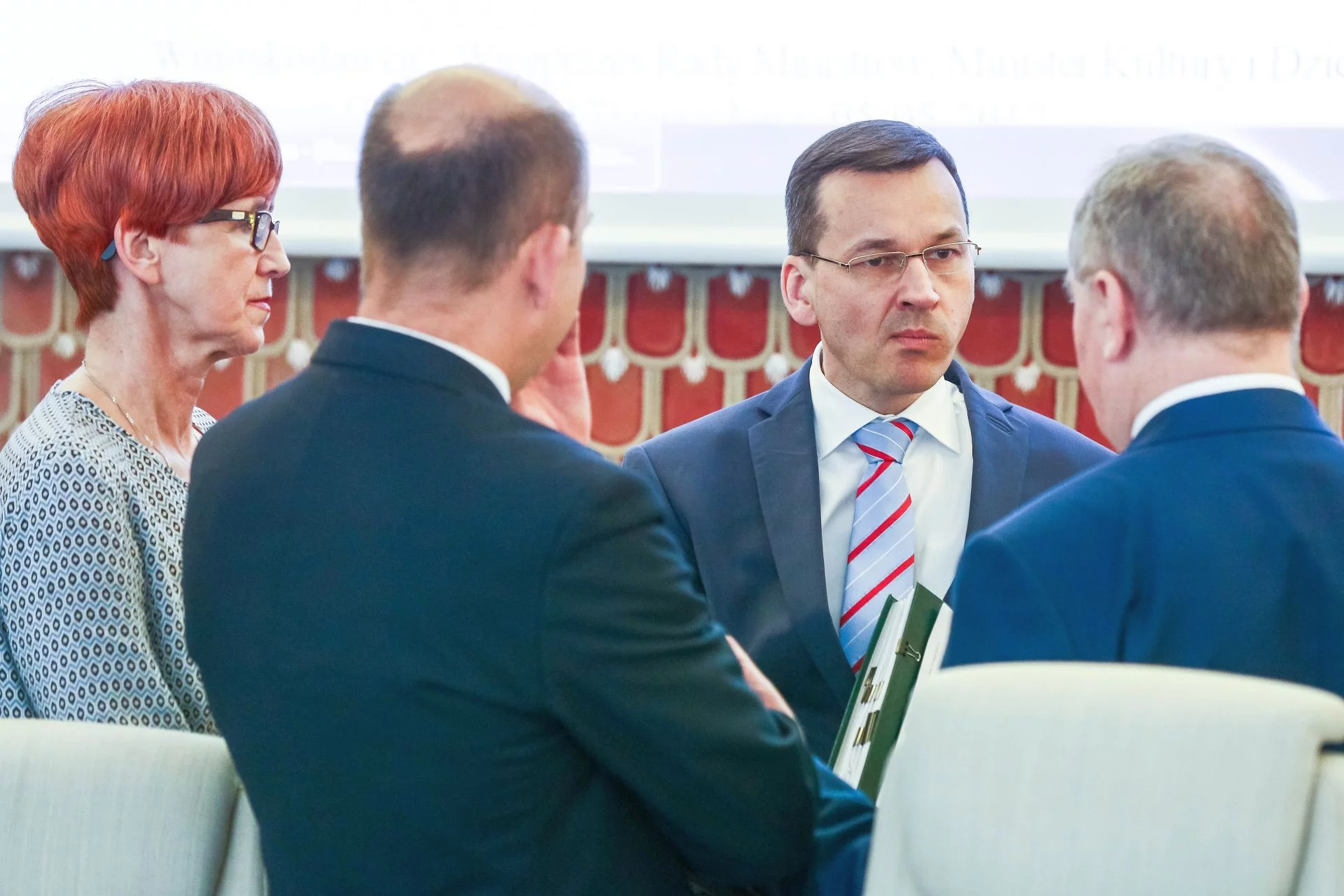 Szefa MRPiPS Elżbieta Rafalska, minister zdrowia Konstanty Radziwiłł, wicepremier Mateusz Morawiecki i minister w KPRM Henryk Kowalczyk