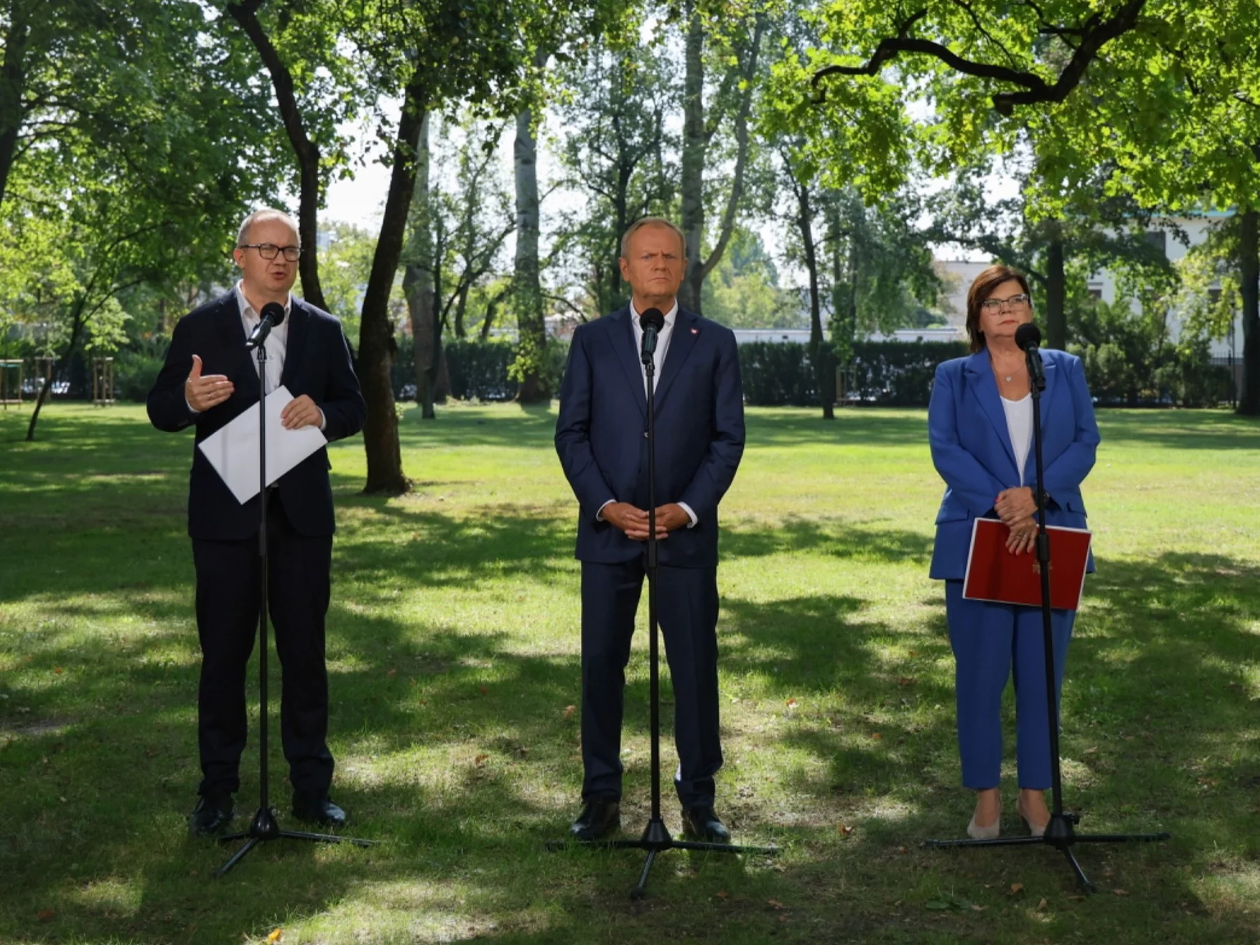 Premier Donald Tusk, minister sprawiedliwości Adam Bodnar oraz ministra zdrowia Izabela Leszczyna