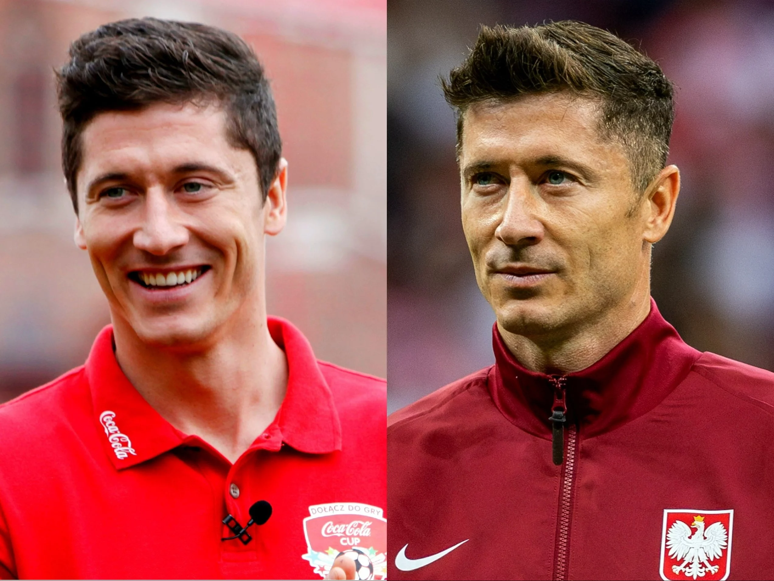 Robert Lewandowski w 2013 oraz w 2024 roku