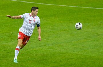 Robert Lewandowski w meczu z Anglią