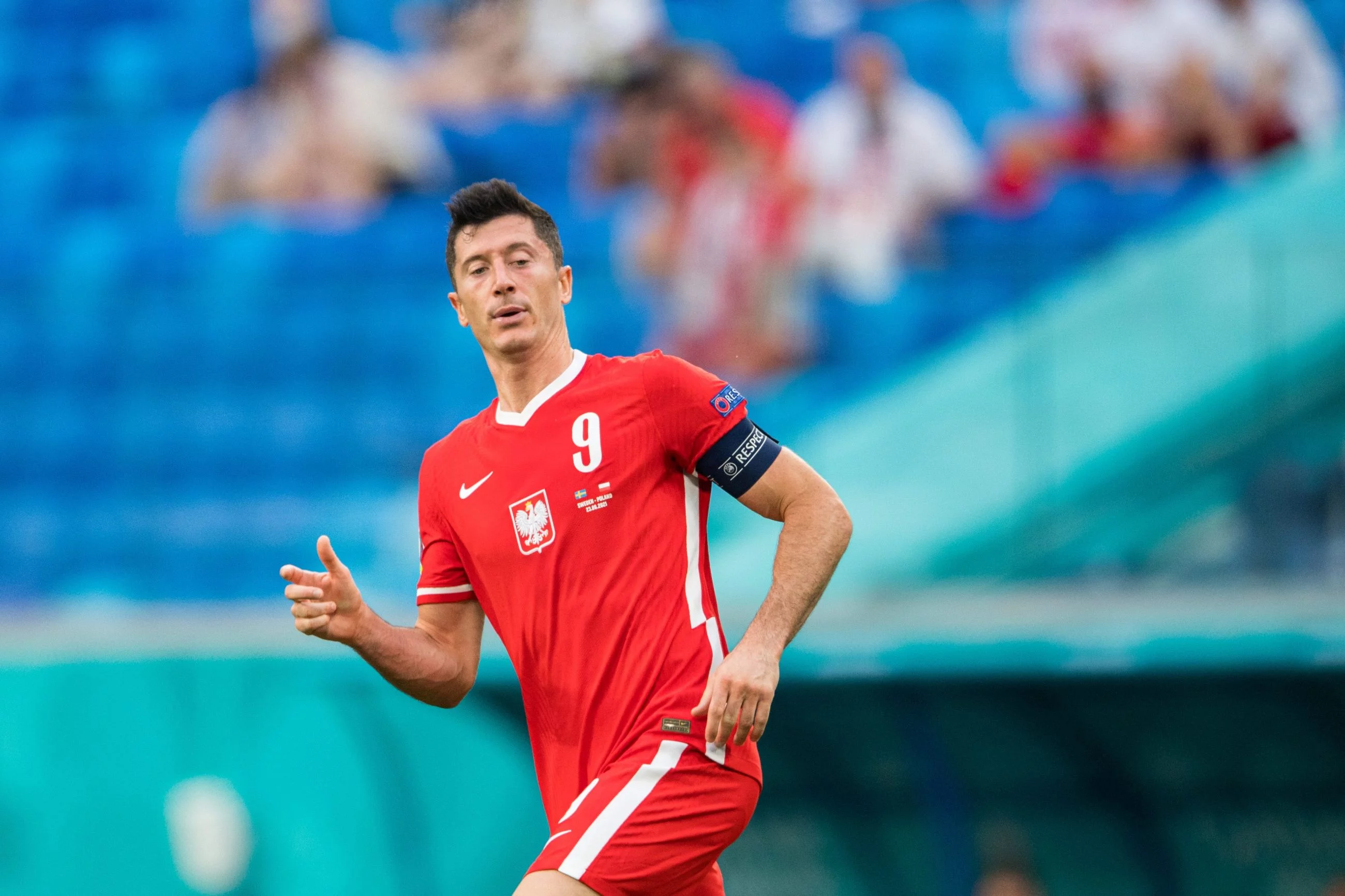 Robert Lewandowski w meczu ze Szwecją