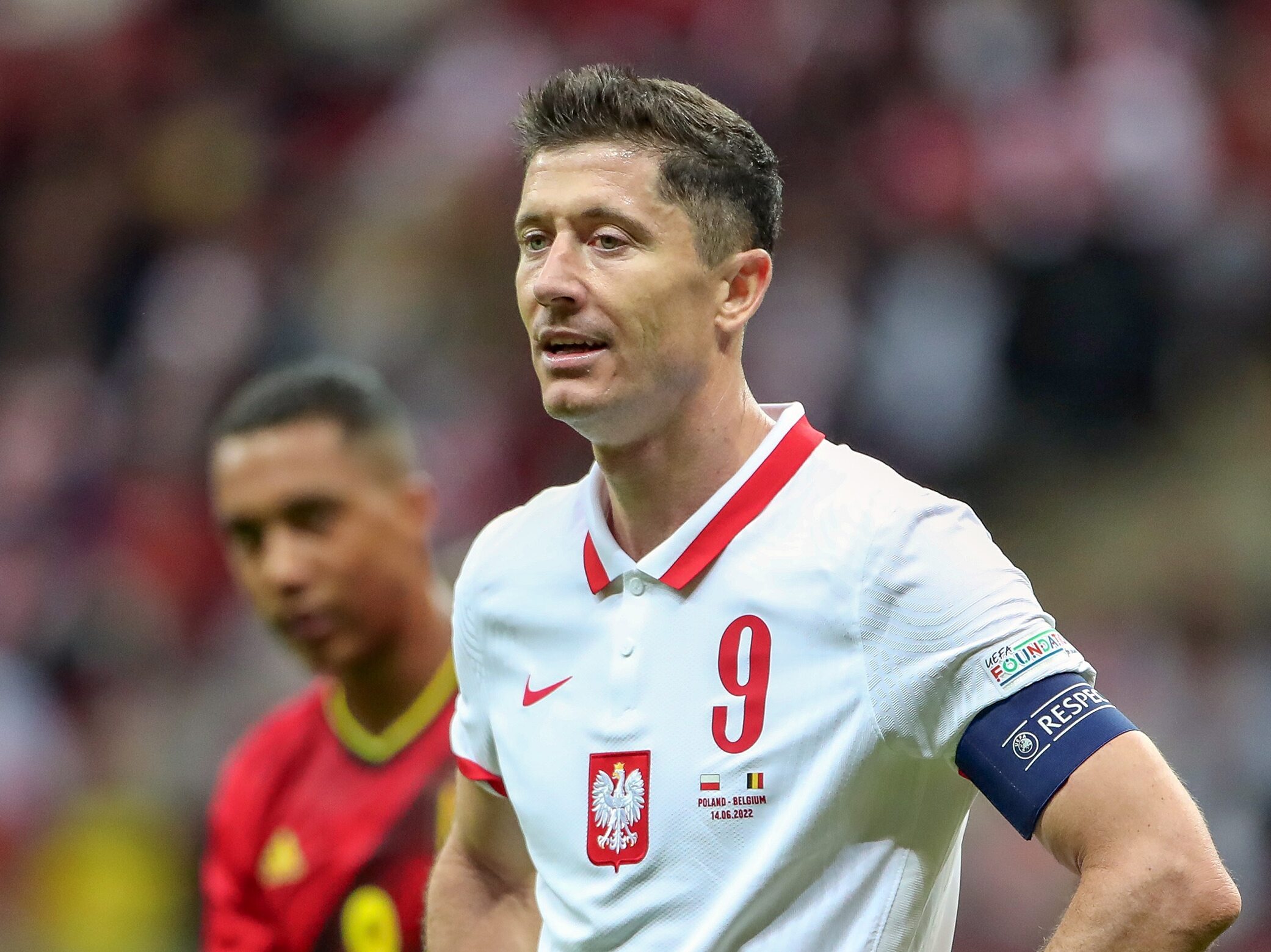 Permainan Polandia – Belgia.  Itu adalah pertandingan yang sulit bagi Robert Lewandowski – tim nasional sepak bola Polandia – Sport W. Frost