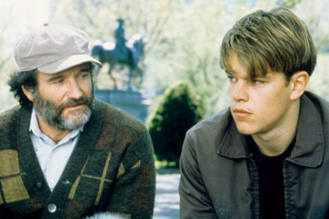 Robin Williams i Matt Damon w filmie „Buntownik z wyboru” (1997)