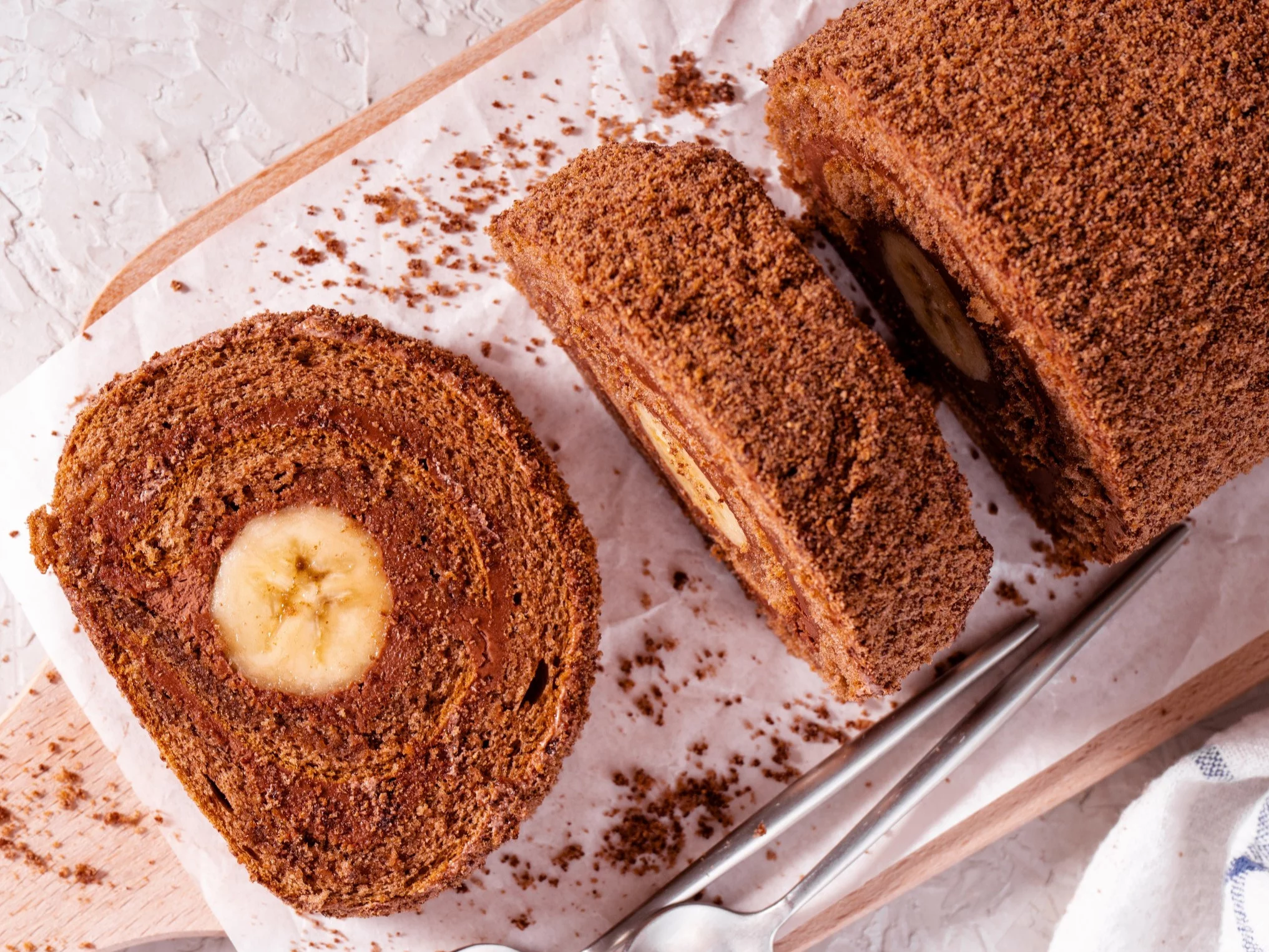 Rolada czekoladowa z bananem