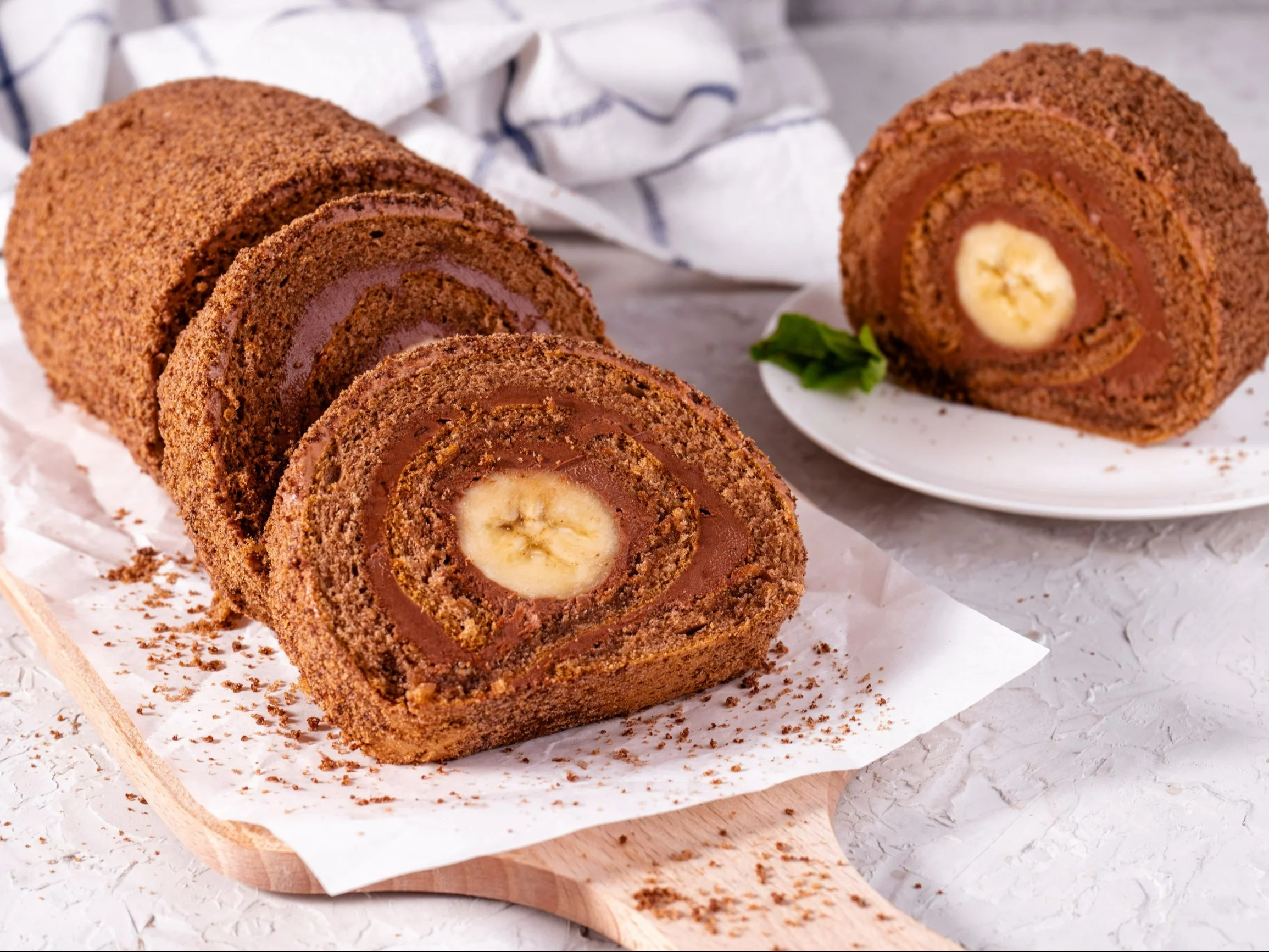 Rolada czekoladowo-bananowa