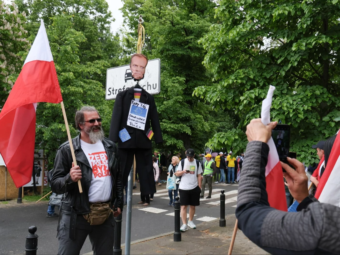 Uczestnik protestu rolników