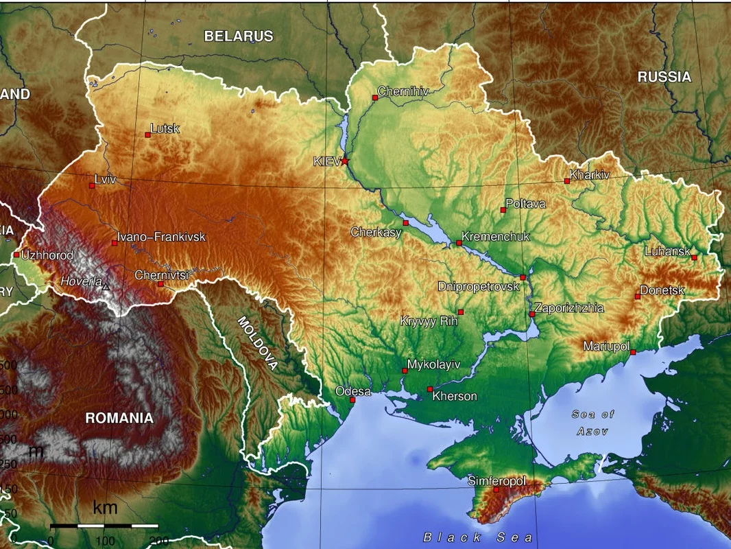 Mapa Ukrainy. Zdjęcie poglądowe.