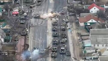 Rosyjska kolumna ostrzelana przez Ukraińców