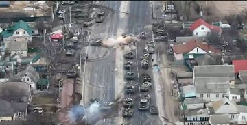 Rosyjska kolumna ostrzelana przez Ukraińców