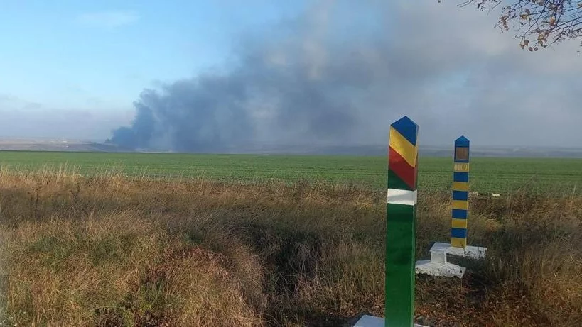 Zdjęcie dokumentujące wybuch rosyjskiej rakiety w Mołdawii