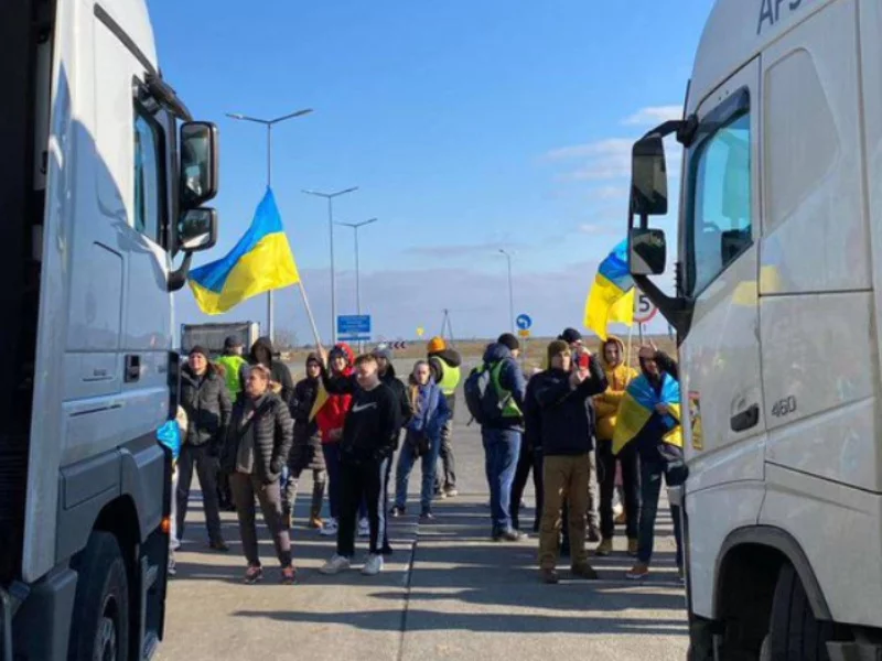 Protest na przejściu w Kukurykach