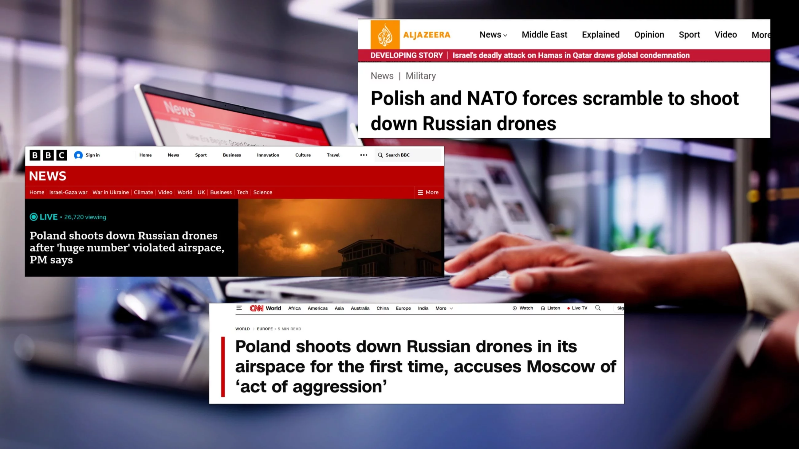 Rosyjskie drony wtargnęły nad Polskę. W światowych mediach zawrzało