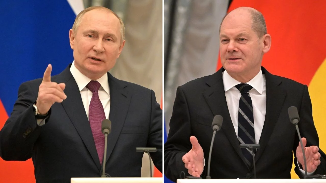 Władimir Putin i Olaf Scholz