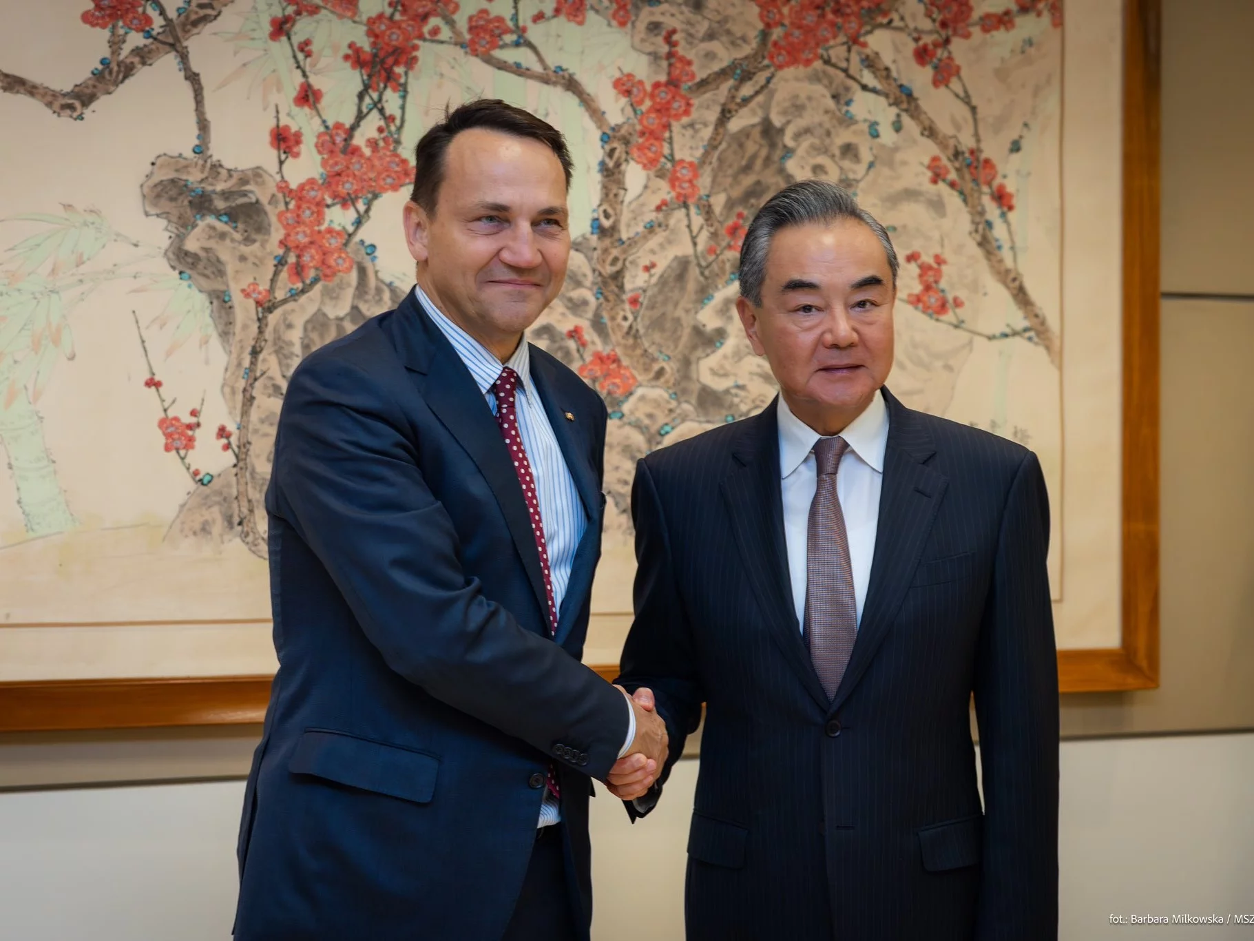 Radosław Sikorski i Wang Yi