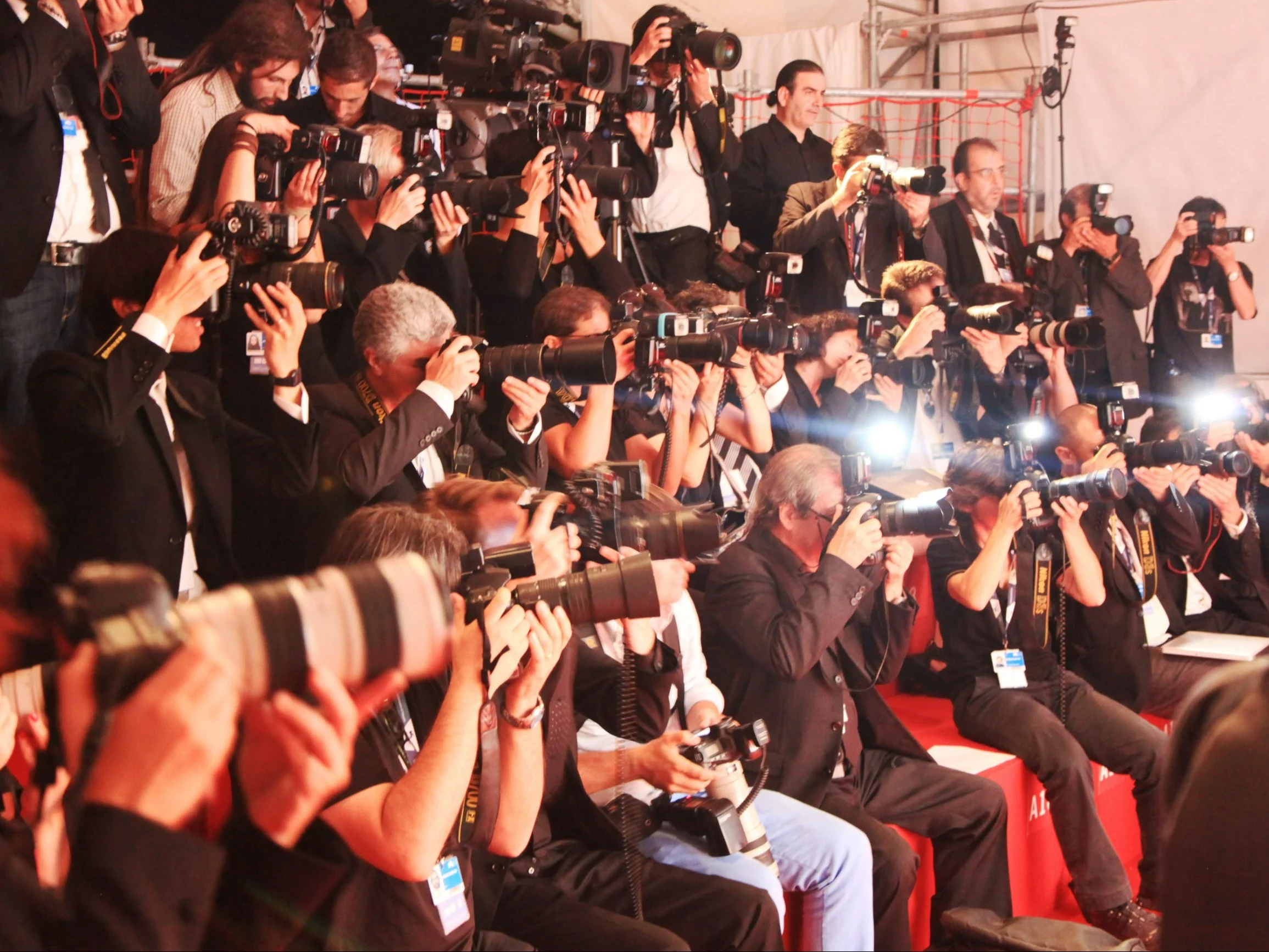 Fotoreporterzy na festiwalu filmowym w Wenecji