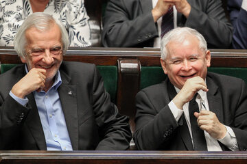 Ryszard  Terlecki (z lewej), Jarosław Kaczyński (z prawej)