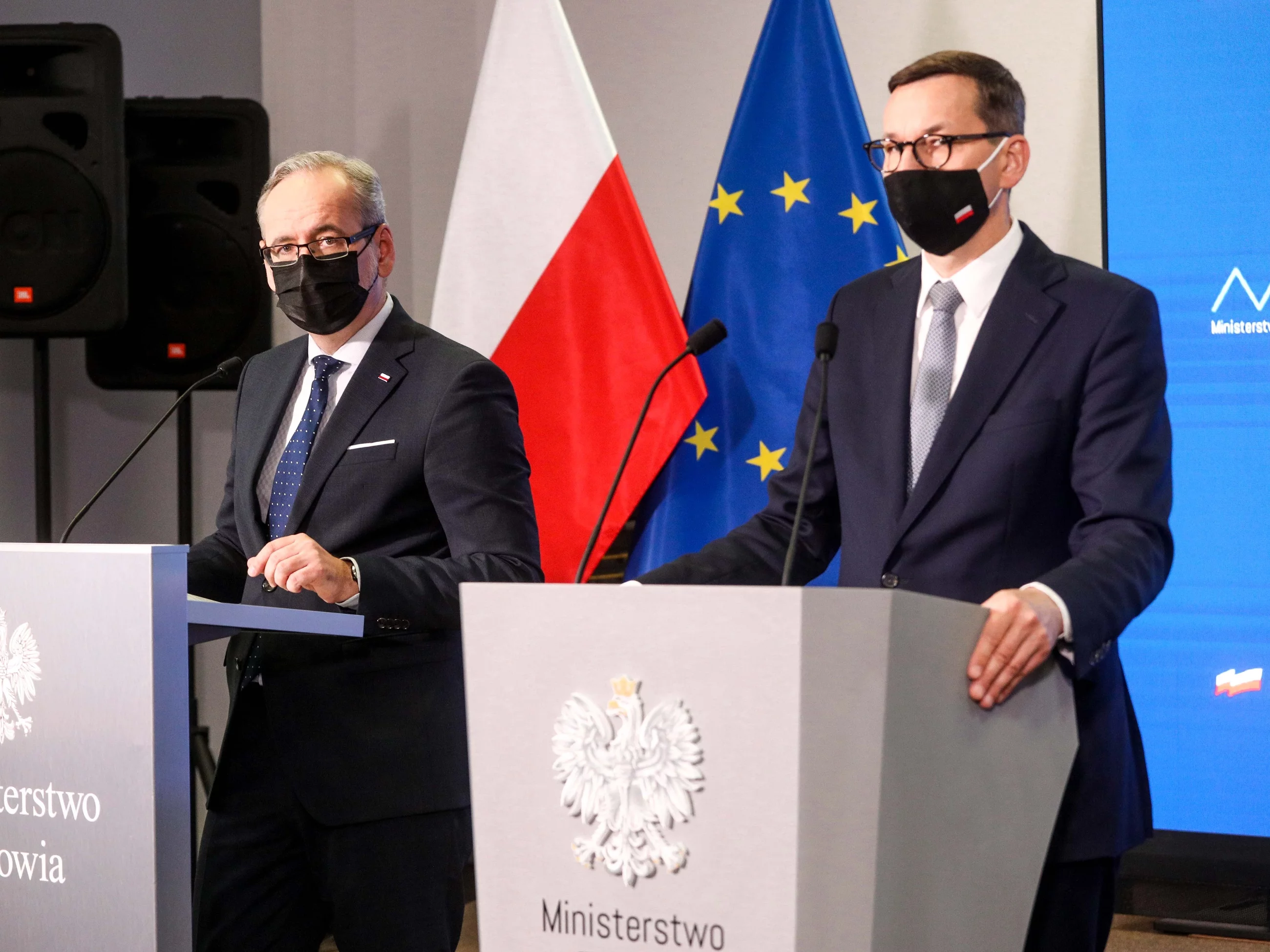 Adam Niedzielski i Mateusz Morawiecki