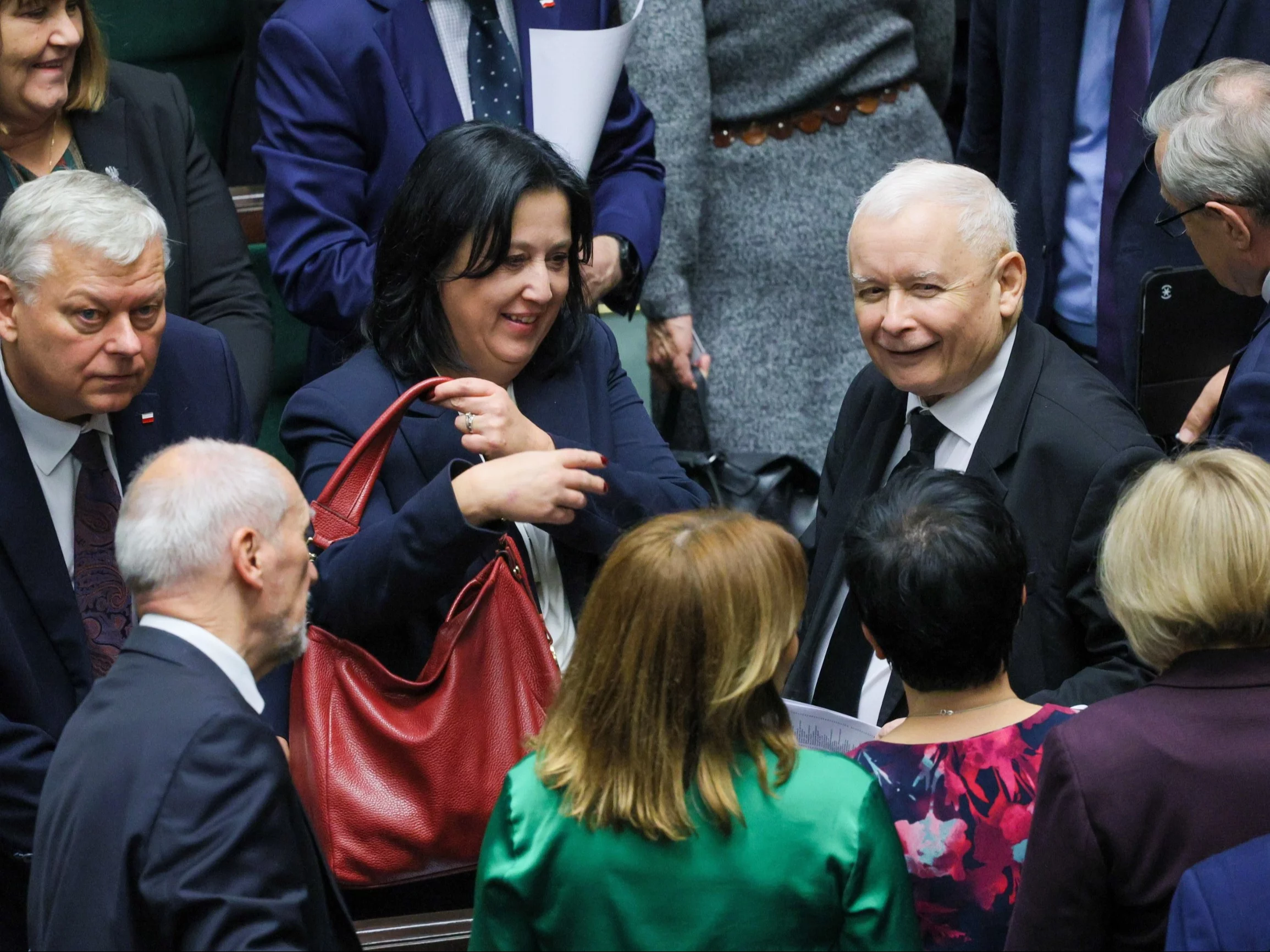 Prezes PiS Jarosław Kaczyński na sali obrad Sejmu