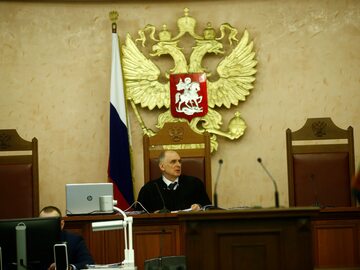Sala rozpraw Sądu Najwyższego Federacji Rosyjskiej. Zdjęcie poglądowe.