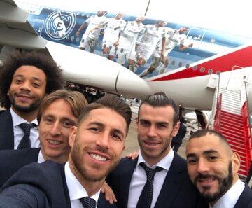 Samolot linii Emirates z wizerunkami piłkarzy Realu Madryt