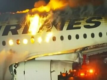 Samolot w Japonii stanął w płomieniach