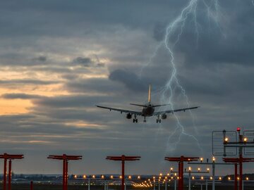 Samolot w trakcie burzy/zdjęcie poglądowe
